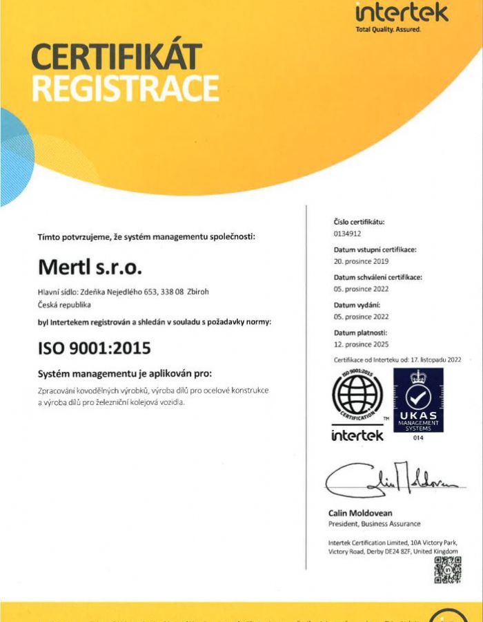 ČSN EN ISO 9001:2015